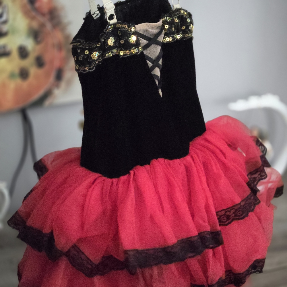 Revolution Black Sequin Bodice with Red Layered Tutu - Picture 2 of 10